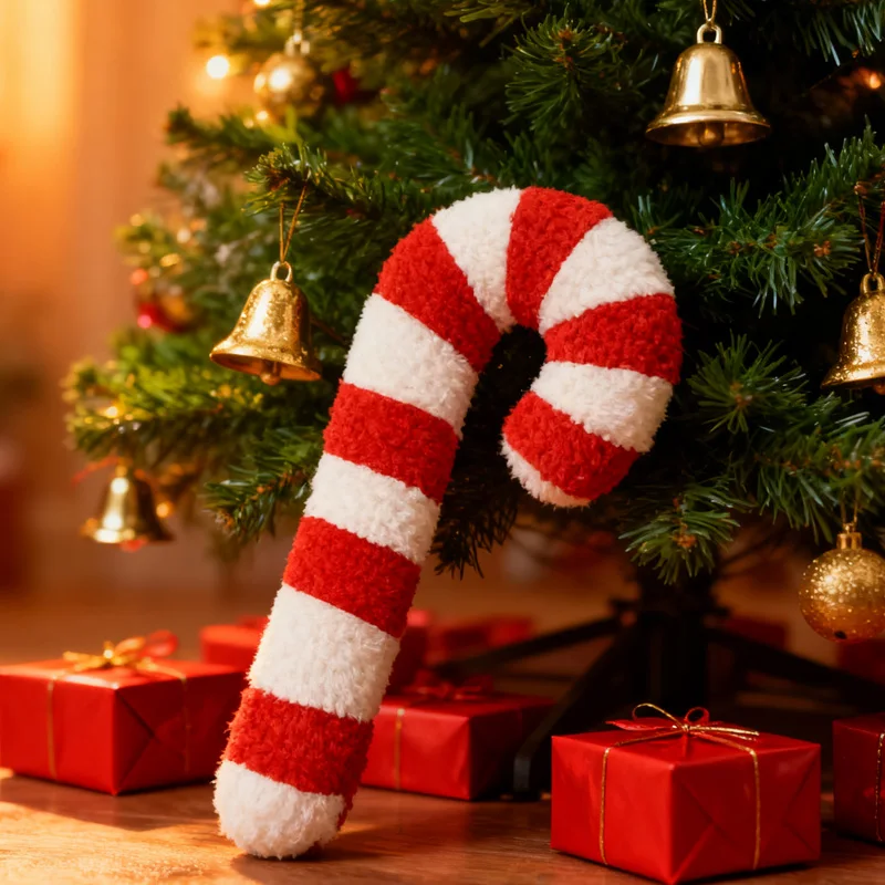 Exquisite Weihnachtskrücke, Plüschtiere, Weihnachten, festliche Atmosphäre, weiche Dekoration, dekorative Ornamente, Festival-Geschenk für Freunde