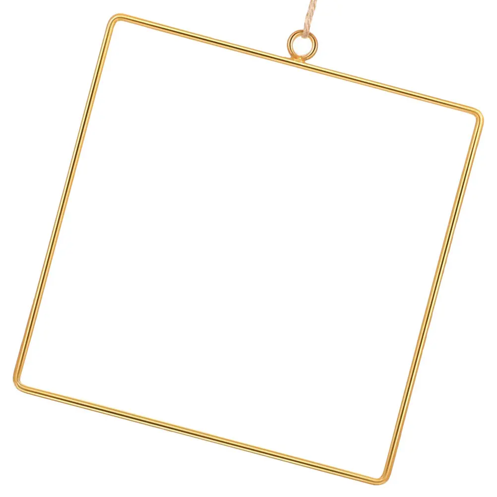 إطار إكليل معدني متعدد الوظائف مزخرف بإطار زهور مربع لإمدادات الزفاف وإكسسوارات زهور معلقة #2