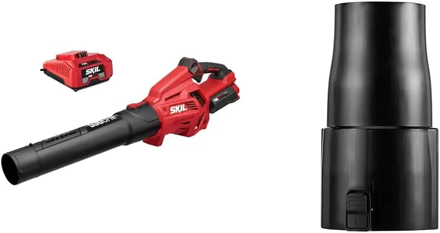 

PWR CORE 40 Brushless 40V 530 CFM Cordless Leaf Blower Kit, Variable Speed with Power Boost & SNR0001 Round Nozzle for Blower BL