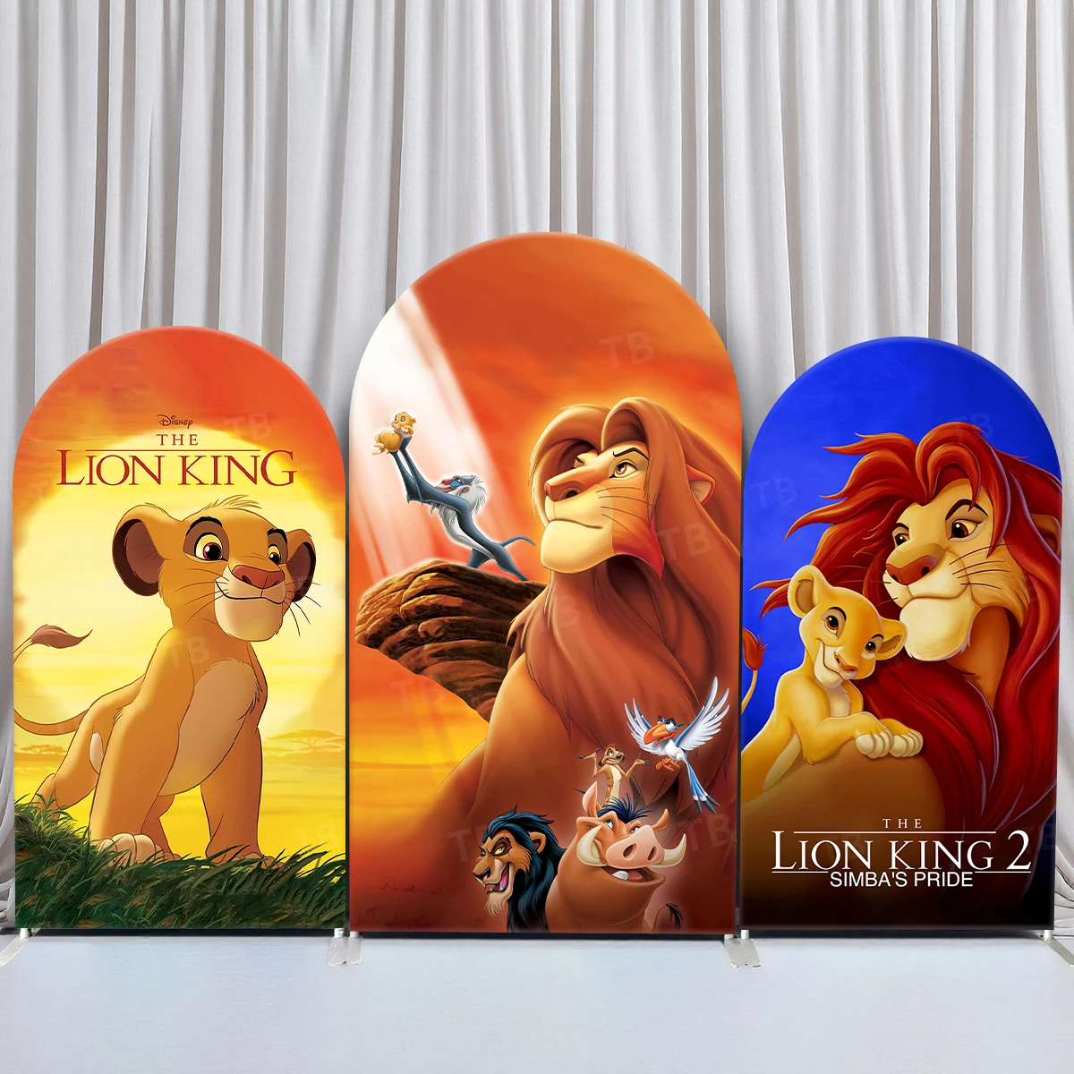 

TB Disney Lion King Simba Arch Backdrop Cover Kids Birthday Party Decor Baby Shower Photography Background Elastic Fabric Props
