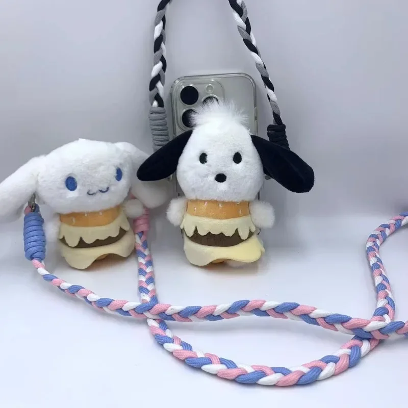 

sanrio Plush Doll Cimmamoroll pochacco mobile phone lanyard Messenger Bag Chain Mobile Phone Case Back Clip Universal Clip
