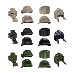 10 WW2 Military Hats Building Blocks Army Helmets MOC Soldiers Helmets Accessories DIY Bricks