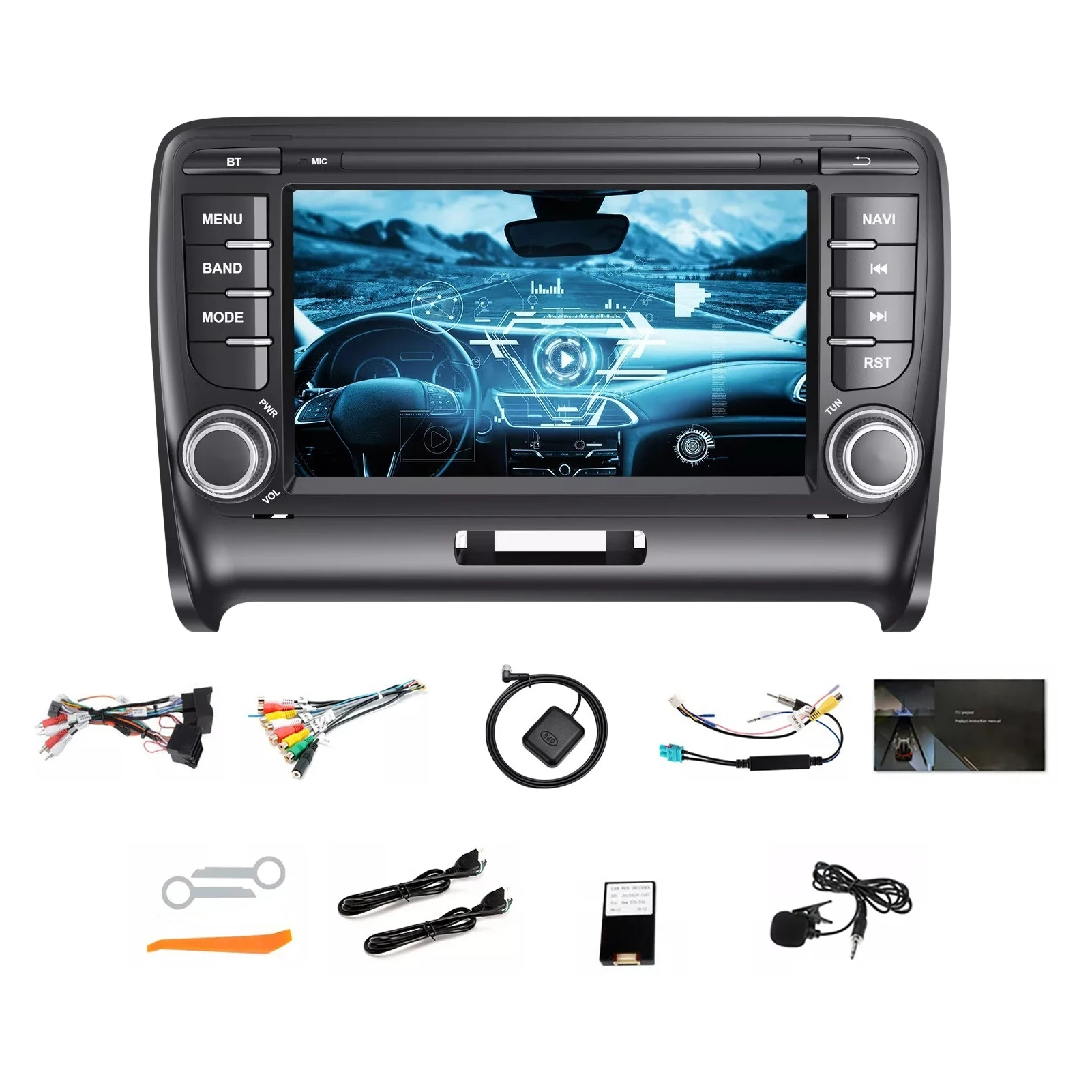 

DAB Car Radio With Built-In Equaliser And Android Auto WMA FM/RDS Bluetooth Sat Nav Compatible