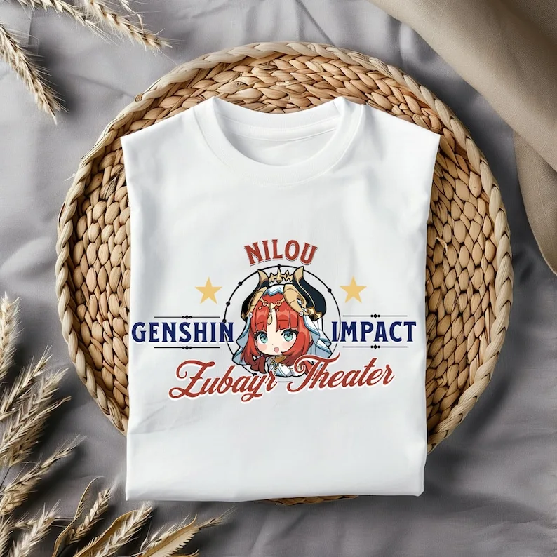 Nilou Genshin Impact T-Shirt: Premium Quality Apparel Featuring Your Favorite Characters! Perfect for Gamers & Anime Fans!