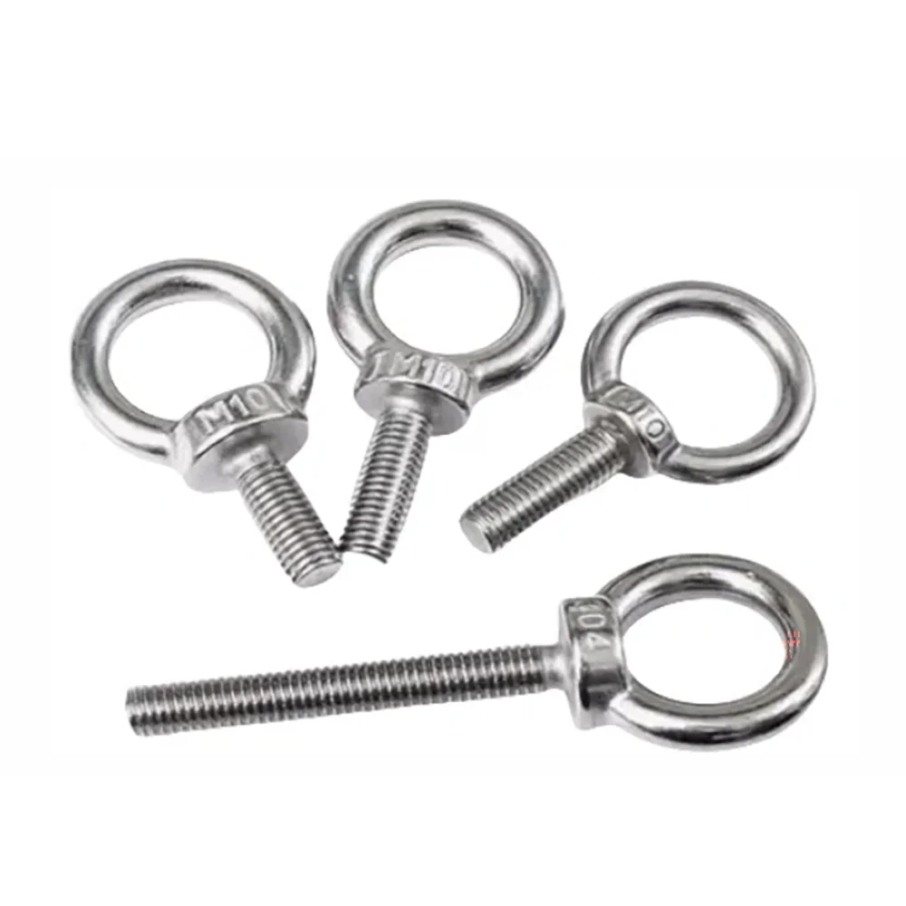 M12 M14 M16 M18 M20-M48 304 Stainless Steel A2 Lifting Eye Bolt Marine Lifting Ring Eyebolt for Wire Cable Rope Lifting Hardware