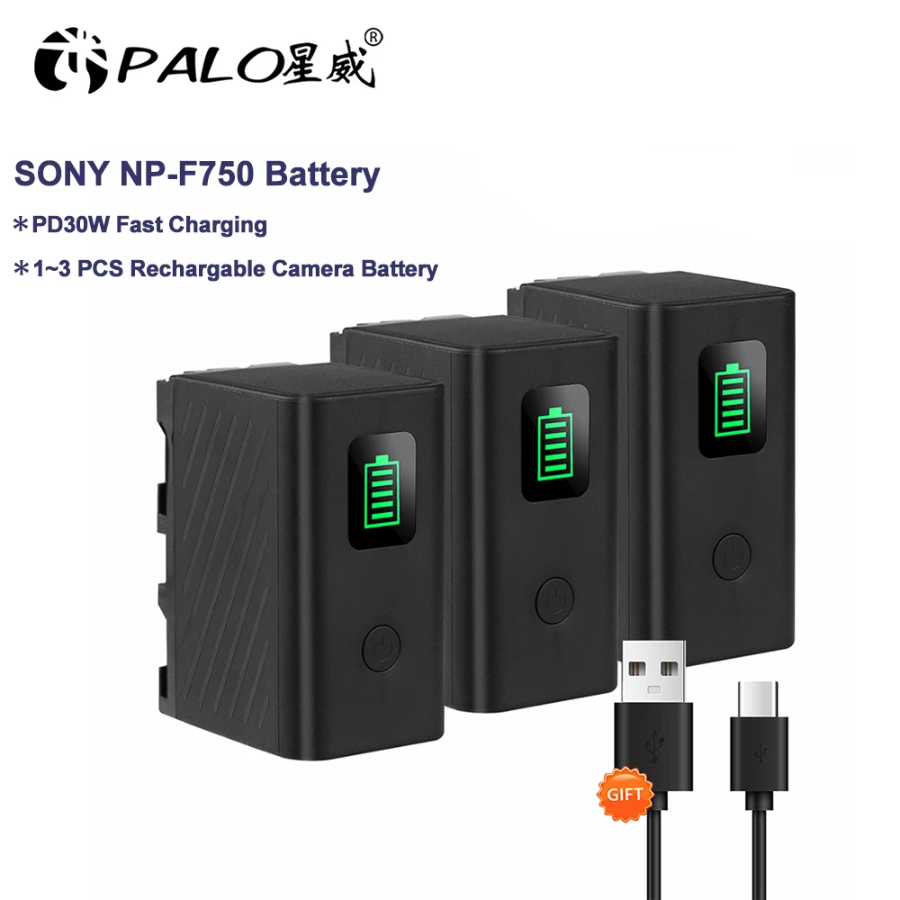 NP-F750 Battery USB 6000 mAh NP-F770 Camera Battery Type C for Sony CCCD-TR1 CCD-TR200 CCD-TR215 CCD-TR3 CCD-TR300 CCD-TR67