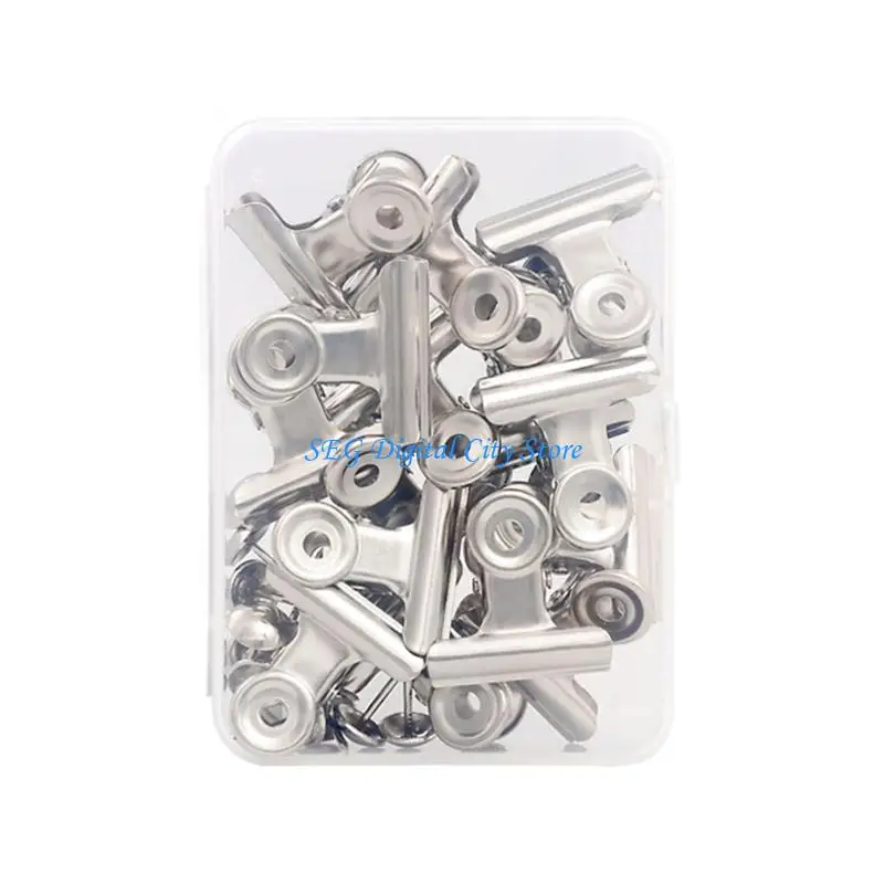 U75B 15Pieces Stainless Steel Sealing Clip Paper Clamps Metal Hinge Clips Bag Clips for Food Bag Document Drawing Board