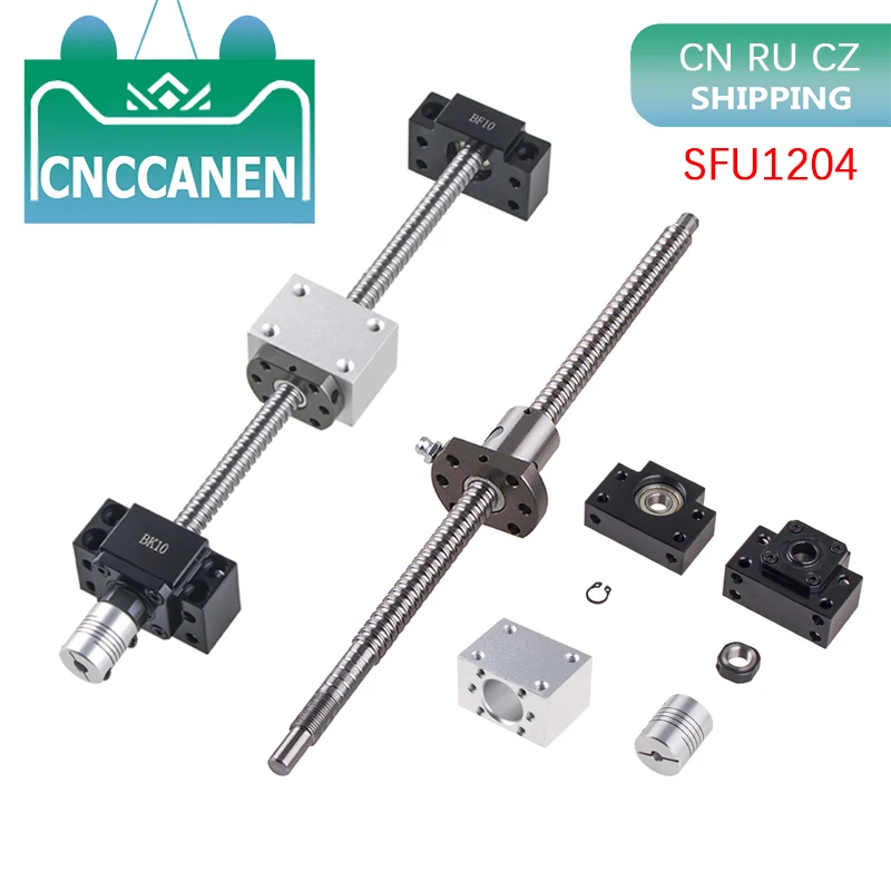 

Machined RM1204 Set SFU1204 Rolled Ball Screw C7 with 1204 Ball Nut + Nut Housing+BK/BF10 End Support+Coupler For CNC Parts