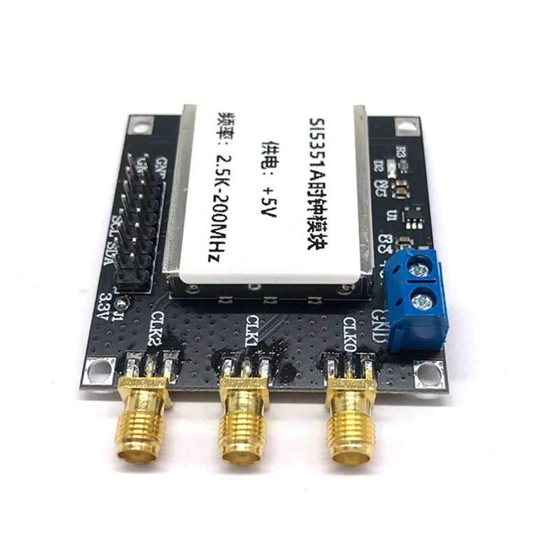 -MEOF SI5351 مولد ساعة RF عالي الدقة 2.5K-200MHZ وحدة مولد إشارة الساعة مع غطاء حماية