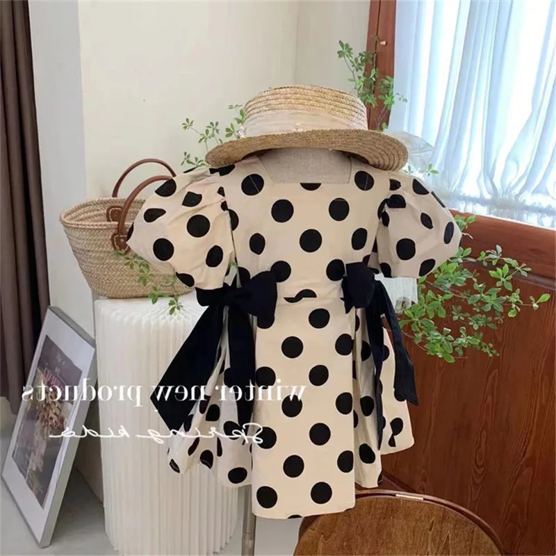 Family Matching Clothes Summer Polka Dot Mother Kids Mom Daughter Dresses Family Look Women Girls Dress Mommy And Me Clothes