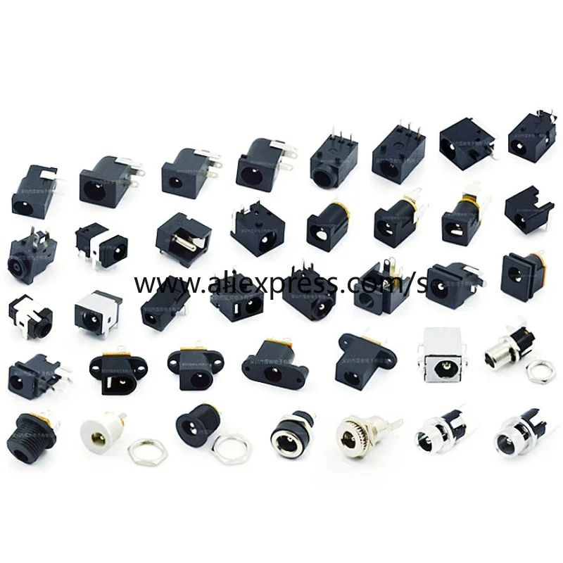 10ชิ้นซ็อกเก็ตไฟ5.5*2.1แหล่งจ่ายไฟ DC-005B ซ็อกเก็ตไฟ5.5x2.5mm