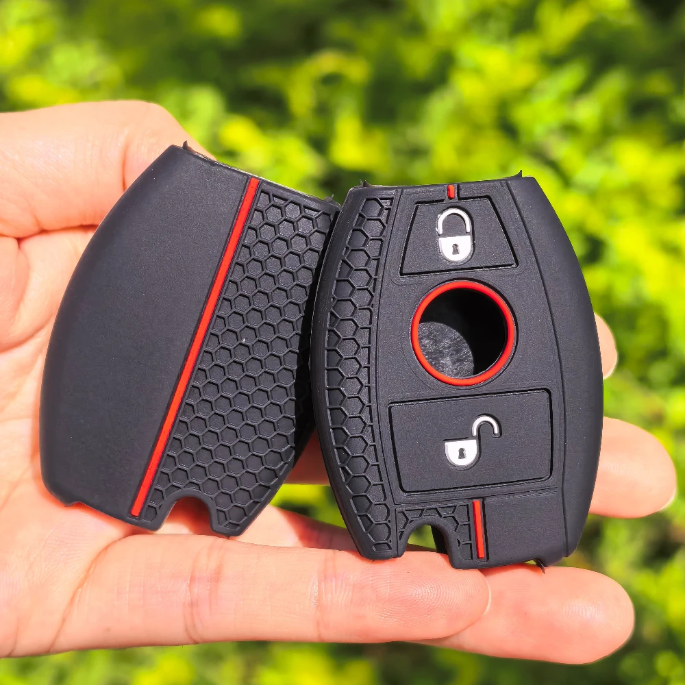 2 Buttons Silicone Car Key Case Cover Fob for Mercedes Benz A B C E Class GLS GLA GLK GLC CLS CLA AMG W204 W205 W212 W463 W176