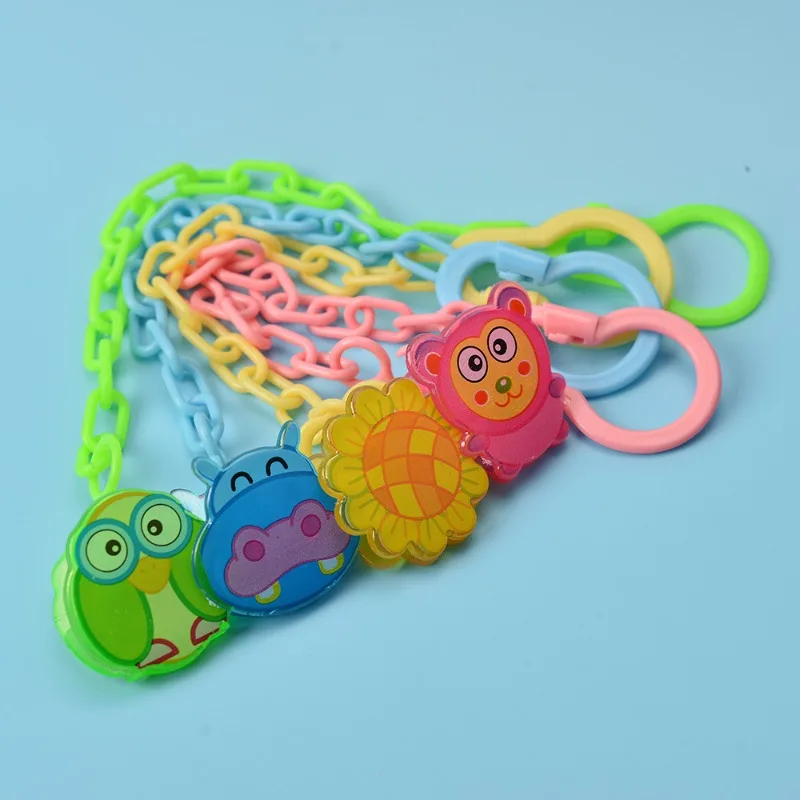 1pc Pacifier Leash Clip Cartoon Animals Nipple Baby Bibs Clip Pacifier Chain Holder Leash Newborn Baby Feeding Accessories