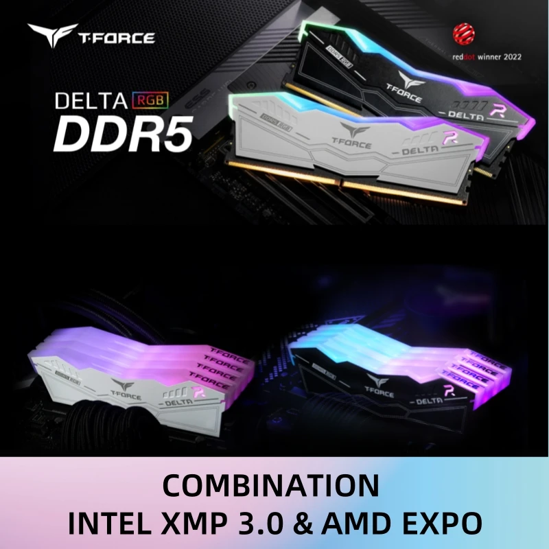 TEAMGROUP T-Force Delta RGB DDR5 RAM 32GB(2x16GB) 6000MHz CL30
