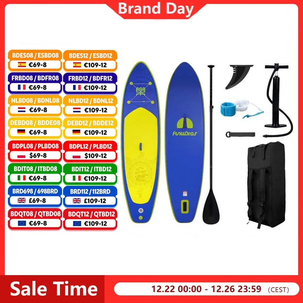 FunWater Sup Board planche de surf gonflable Stand Up Paddle Board complet gonflable Sup Paddle Board accessoires