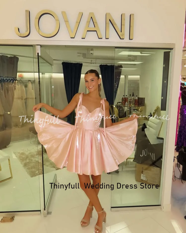 Thinyfull A-Linie Kurze Ballkleider Schatz Ärmelloses Heimkehrkleid Mini Kleid für besondere Anlässe Robe De Soirée Maßgeschneidert