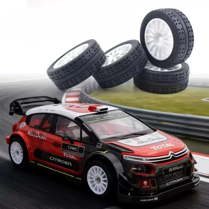 4Pcs 1/10 RC On-road Drift Car Rubber Tires for 1:10 4WD MJX 10303/10304 Buggy Tamiya Wltoys   Also