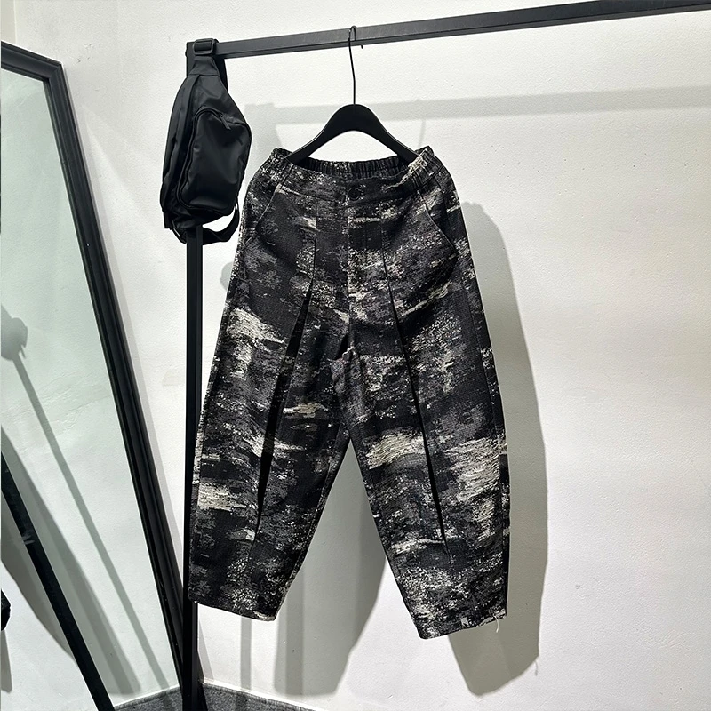 HKSH Autumn Winter New Punk Dark Retro Camouflage Print Haren Pants Loose Tide Chic Safari Style Men's Leg Tight Overalls HK2909