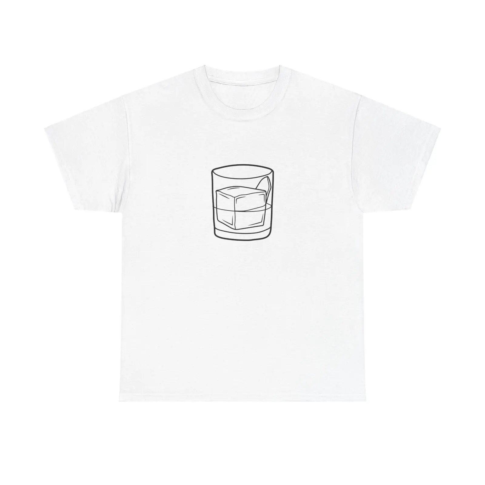 On the Rocks T-Shirt - whiskey bourbon scotch cocktail bar cute minimal drink