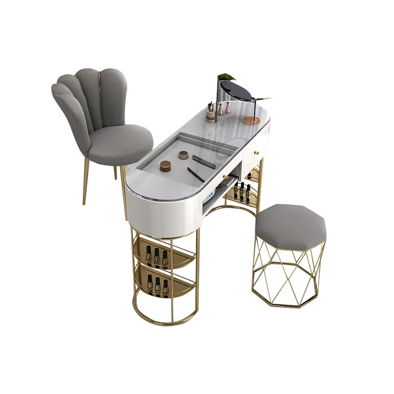 لوازم الأدراج ملصقات طاولة الأظافر تصميم الشمال فراغ طاولة الأظافر المعدات البيضاء خدمة Scrivania Per Unghie أثاث المنزل