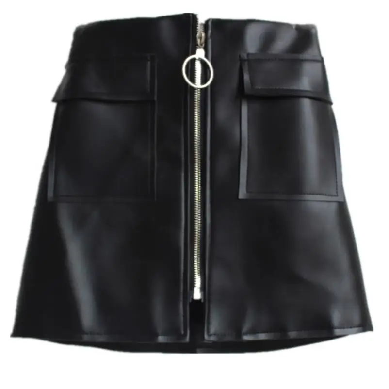 

Кожаная юбка, новая юбка из искусственной кожи, детская юбка трапециевидной формы, для девочек