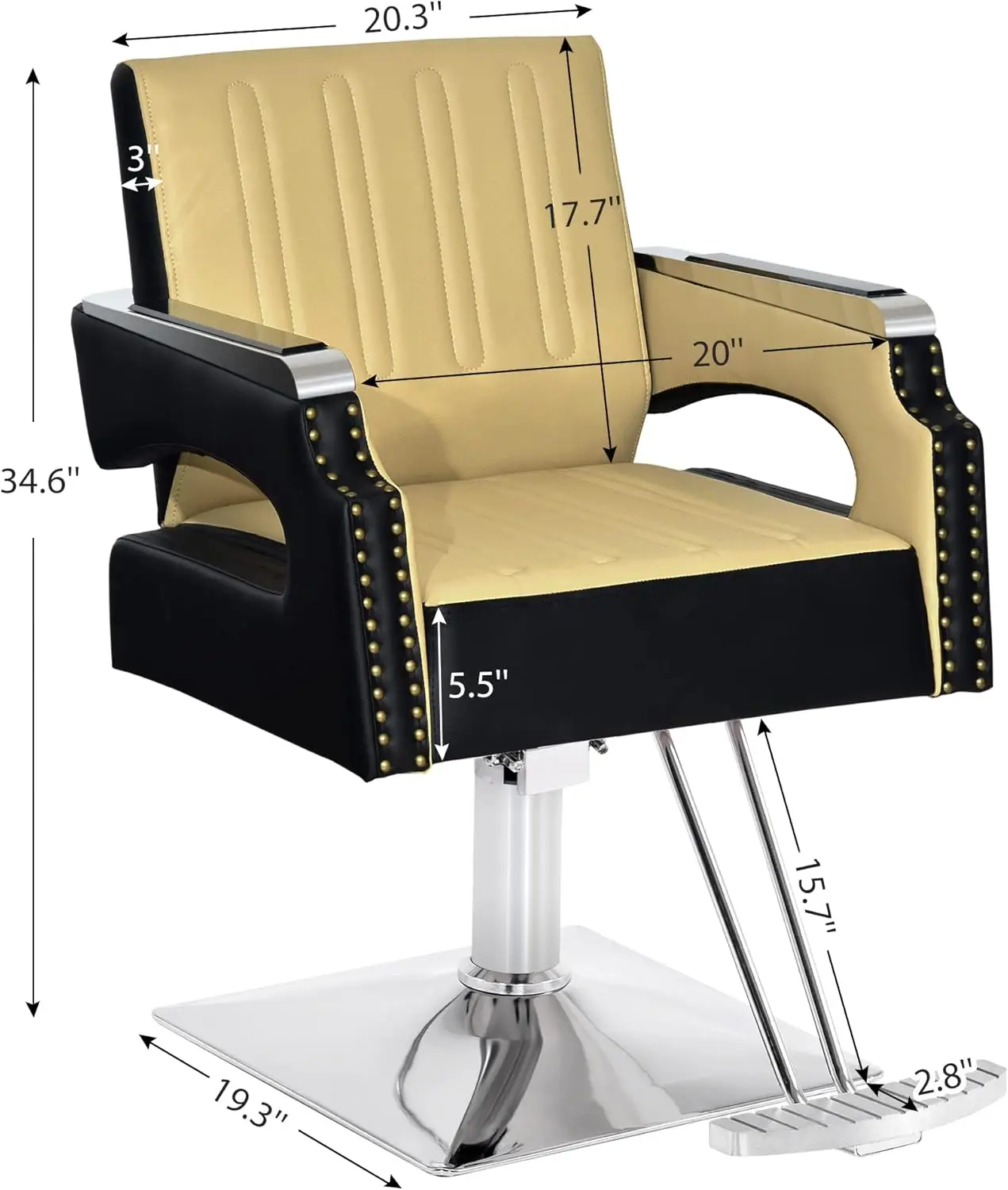 BarberPub Salon Chair for Hair Stylist, All Purpose Classic Hydraulic Barber Styling Chair, Beauty Spa Equipment 6154-8817C