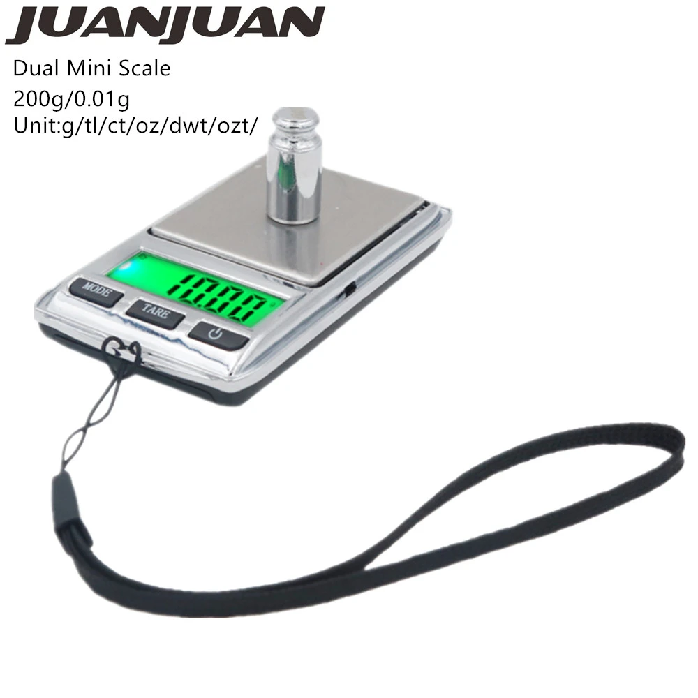 200g/0.01g Mini Dual Digital Scale Pocket Jewery Gram Electronic Diamond Balance Weighing Tool With Backlight 40%OFF