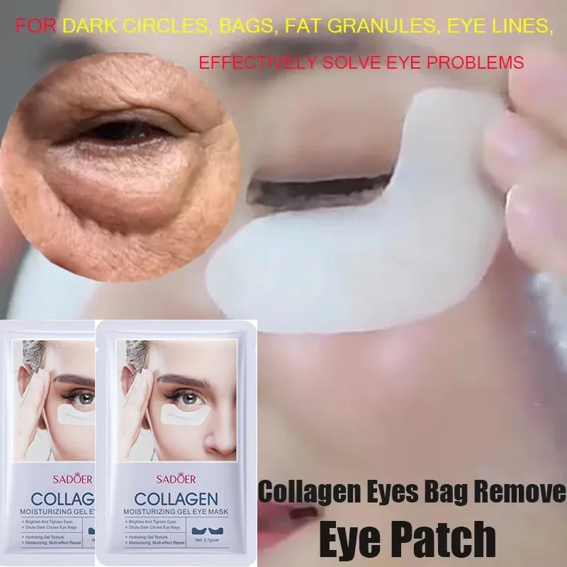 Eyes Bag Remove Collagen Eye Patch Instant Fade Fine Lines Dark Circles Fat Particles Moisturiz Anti-Puffiness Eye Beauty Care