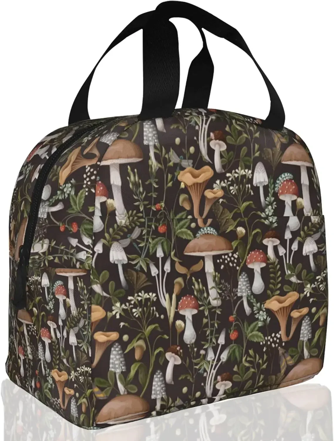 Mushrooms Berries Insulated Lunch Bag Lunch Box Women Men,Meal Tote  School Student Picnic Office Work lunch bags for children