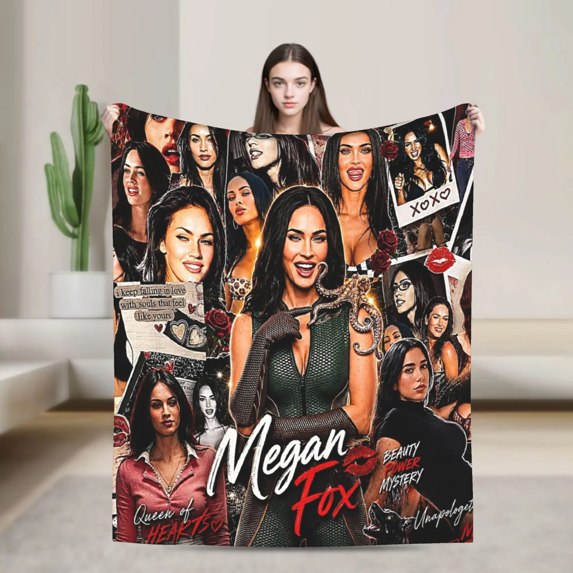 megan fox  Blanket  Flannel Awesome Breathable Throw Blanket for Bedding Lounge Textile Decor