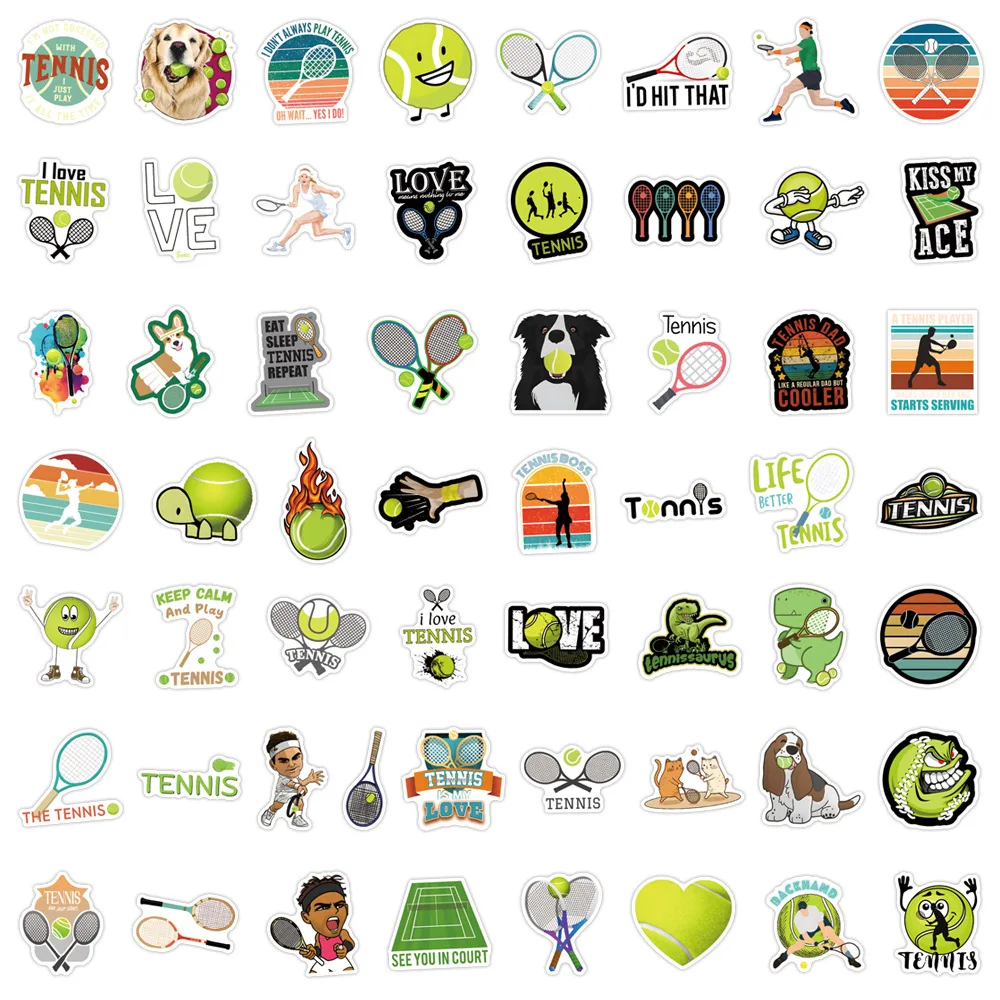 10/30/50/110PCS Tennis Sports Cartoon Stickers Graffiti Decals Waterproof Aesthetic DIY Skateboard Bike Suitcase Freezer Laptop