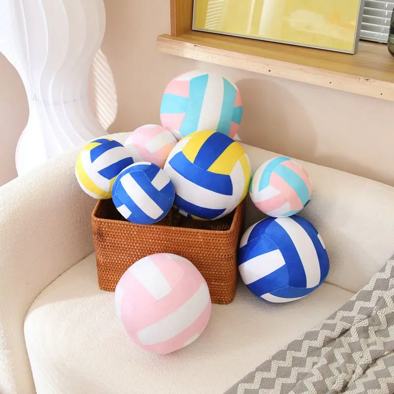 Kawaii Simulation Volleyball Ball Plush Toy Cute Basketball Pillow Football Doll Accompany Soft Kids Toys for Girls Boys Gifts