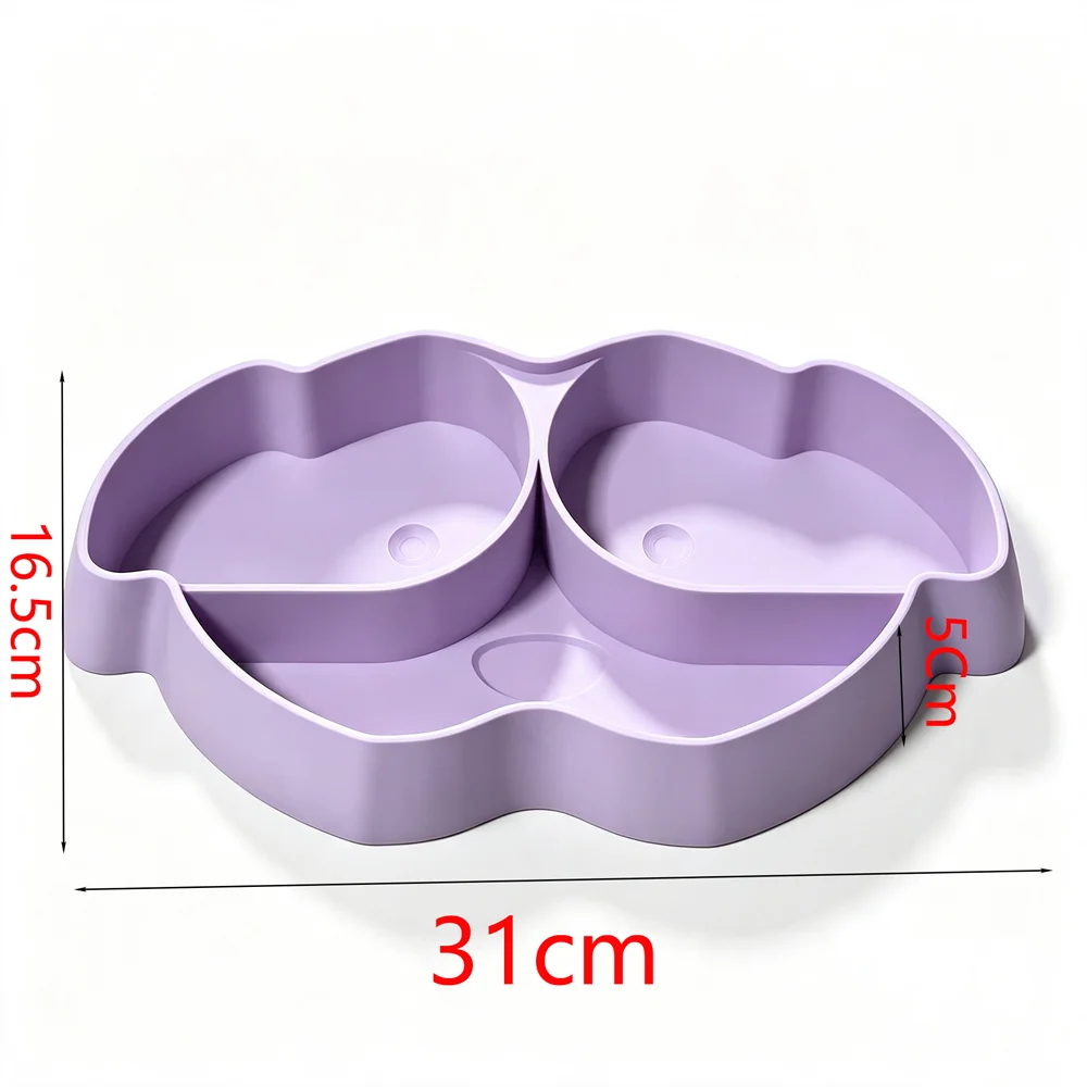 Pet Double Bowl Food Water Separate Feeding Plate Anti Slip Easy Clean Colorful Feeder for Golden Retriever Large Breed Dogs