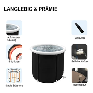 Inflatable pvc bubble bath bucket accessories, adult portable bathtub, spa ce bath challenge fittings, folding Ice therapy fittings, 80x75 cm 11 Main Sales Ice Bathtub for Athletes - №10