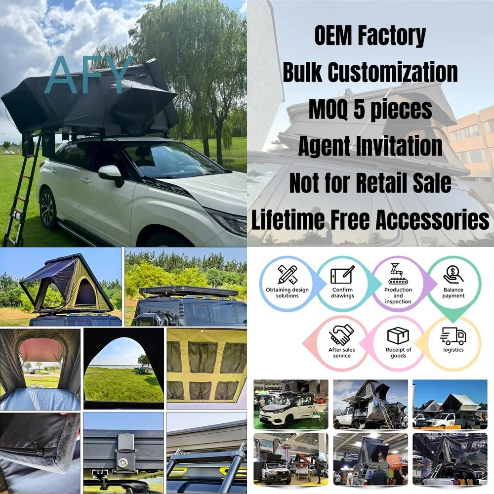 Lightweight Aluminum Roof Tent for Car Camping Z Type Hard Shell Rooftop Tent Portable Foldable Overland Travel Shelter