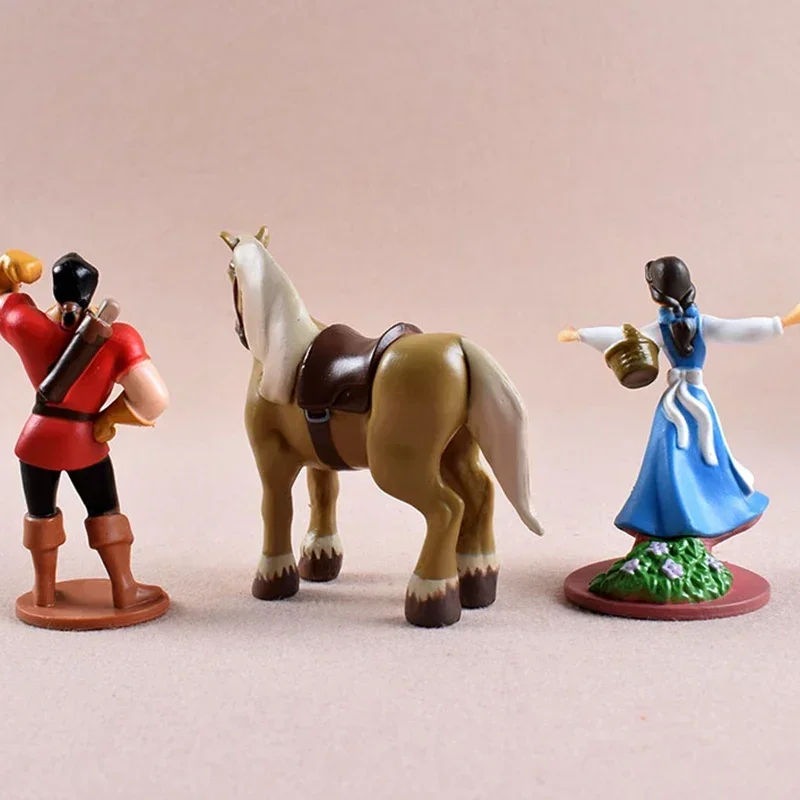 Figuras de acción de Pvc de Disney para niños, juguetes de colección de modelos de la princesa Cenicienta, La Bella y la bestia, regalos para niños, 6 unids/set