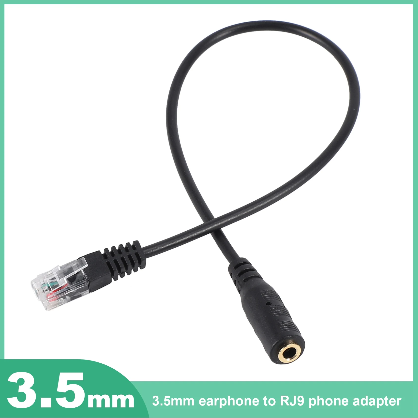 Colokan Jack 3.5mm ke RJ9, untuk Headset ke kabel adaptor telepon kantor