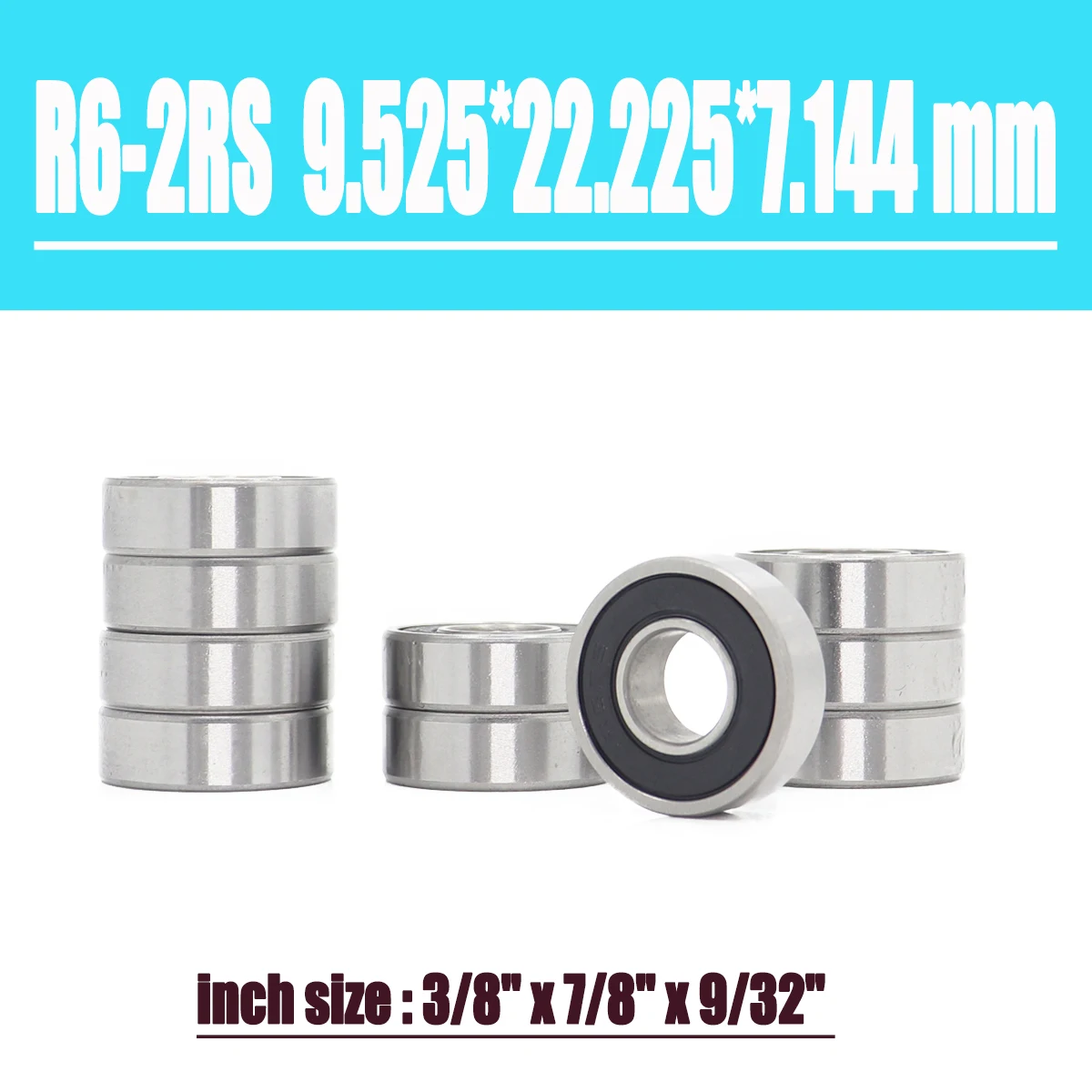 

R6RS подшипник 9,525*22,225*7,144 мм ABEC-1 ( 10 шт.) дюйм, миниатюрный R6 2RS-упорные шариковые подшипники