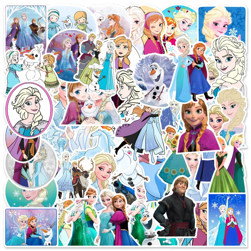 10/30/50pcs Disney Cartoon Movie Frozen Stickers Elsa Princess Decals Laptop Luggage Skateboard Phone Diary Guitar Bike Stickers