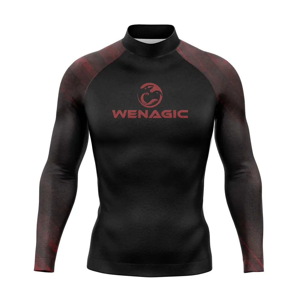 Men Rash Guard Surfing Diving Tee Swimwear Tight Long Sleeve T Shirt Swim Floatsuit Tops UV Swimming RashGuard Prevent Jellyfish