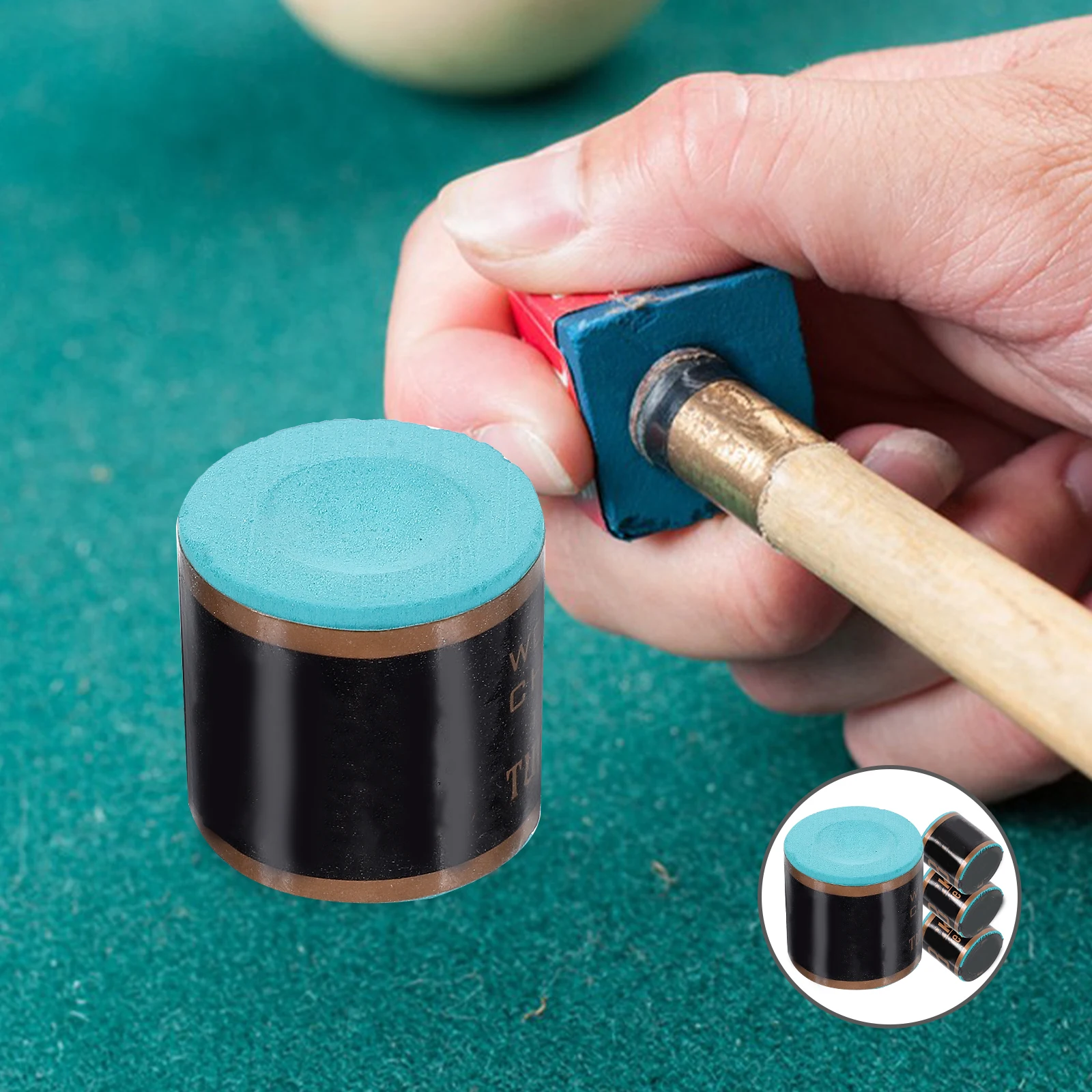 

Portable Powdered Pool Cue Chalk Swimming Professional Snooker Light Green Chocolate