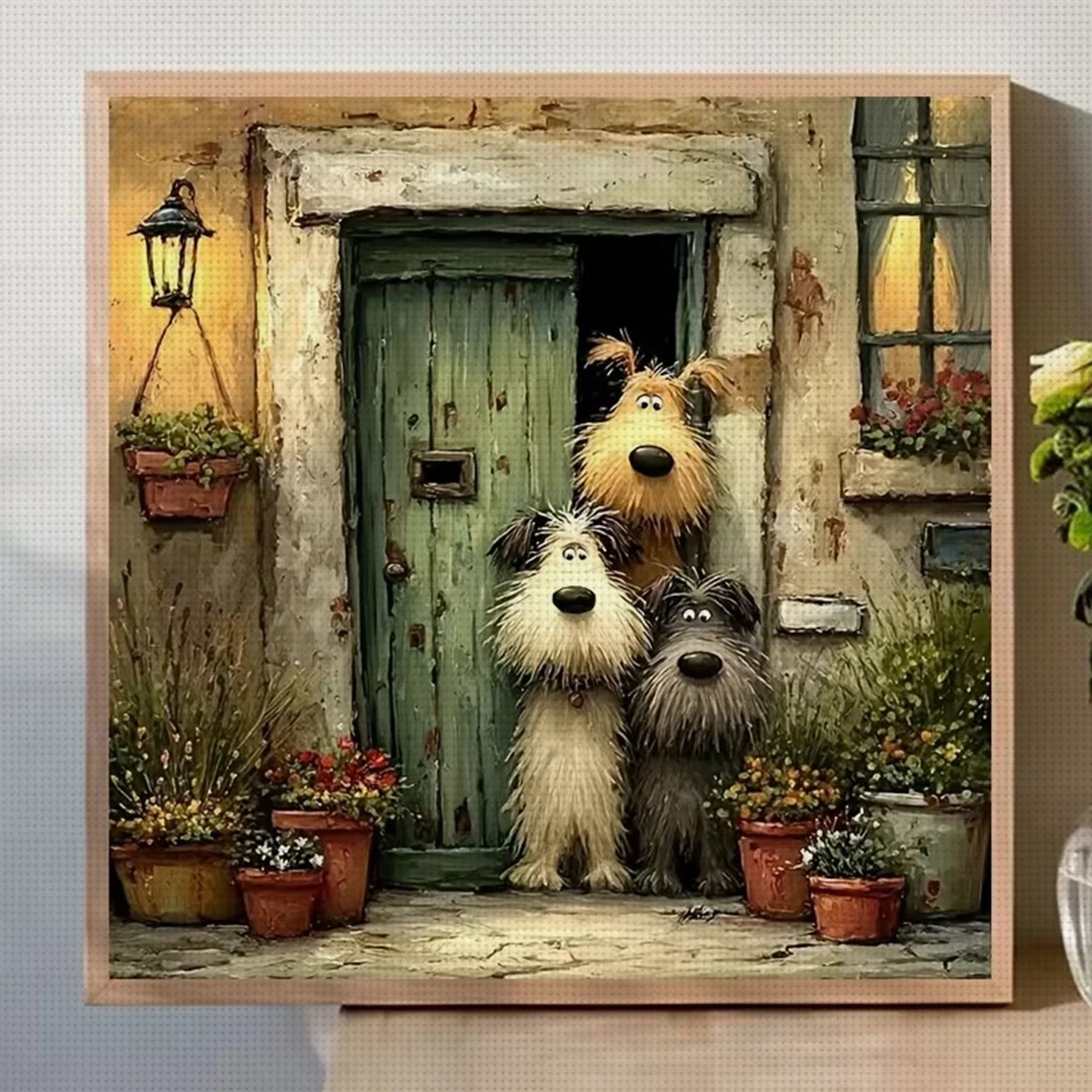 Cozy Home Kreuzstich-Set zum Selbermachen, 11CT-Stickerei, Heimwanddekoration, Geschenk, handgefertigtes Material, rahmenlos, halbfertig, 36 x 36 cm