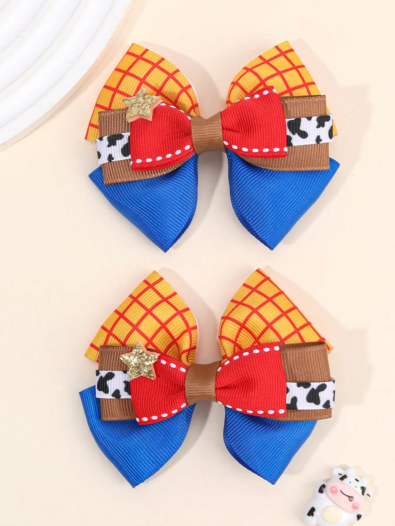 Girls Denim Princess Hair Clips Set