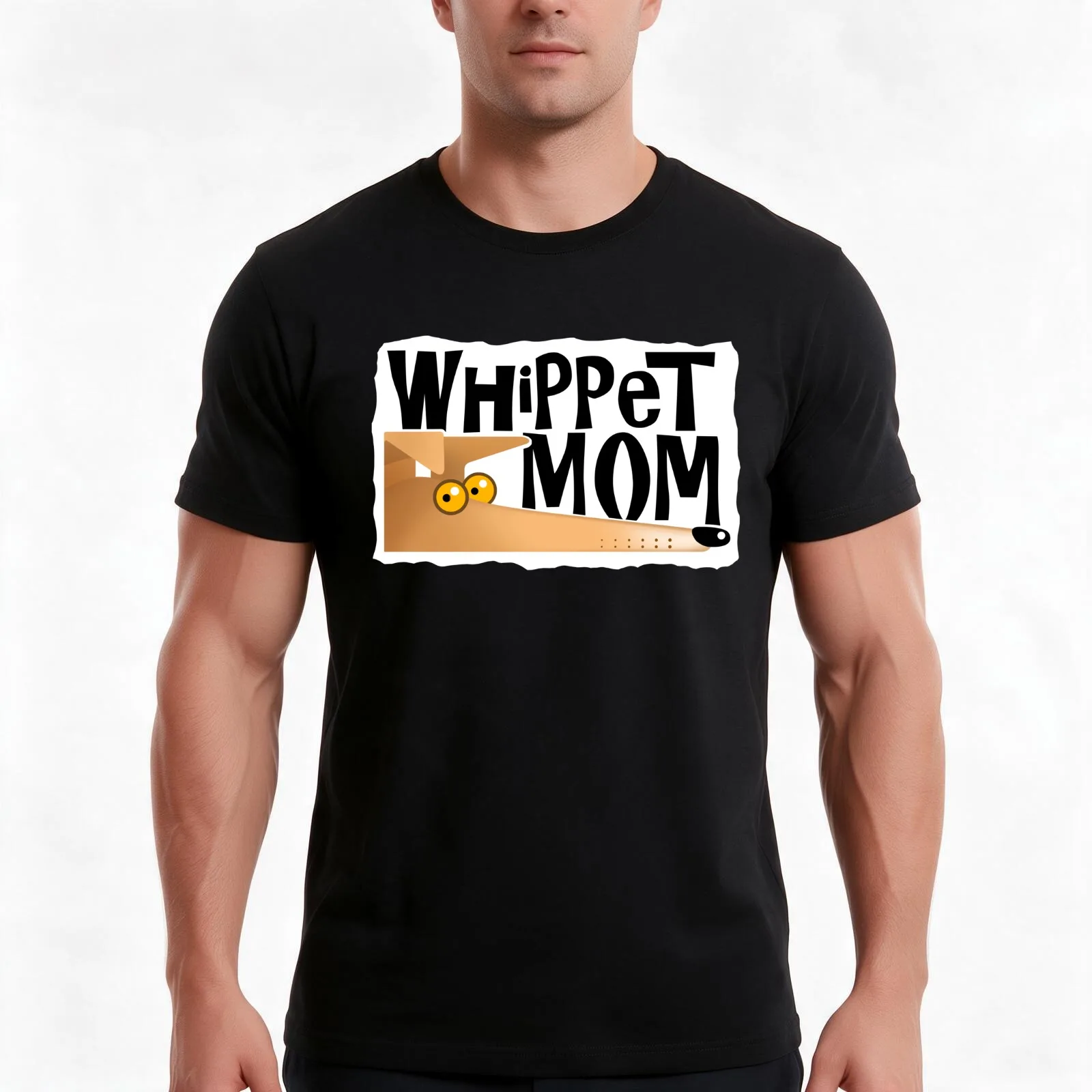 Whippet Mom (fawn) T-Shirt, Summer Casual Cotton Tee, Oversized Streetwear Tops, Vintage Graphic Print, Loose Fit Short Sleeve