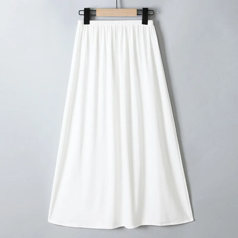 Elegant Lace Trim Dress Soft Modal Cotton Slip Skirt Mid Length Lining Layer Lightweight Flowy Women Summer Skirt