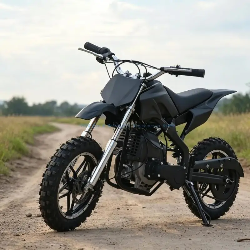 L5BC Motorcycle for Updating the Stated 49CC Youth Bike Type, Black Leather with Fine Texture, Contoured Rear Profile, and