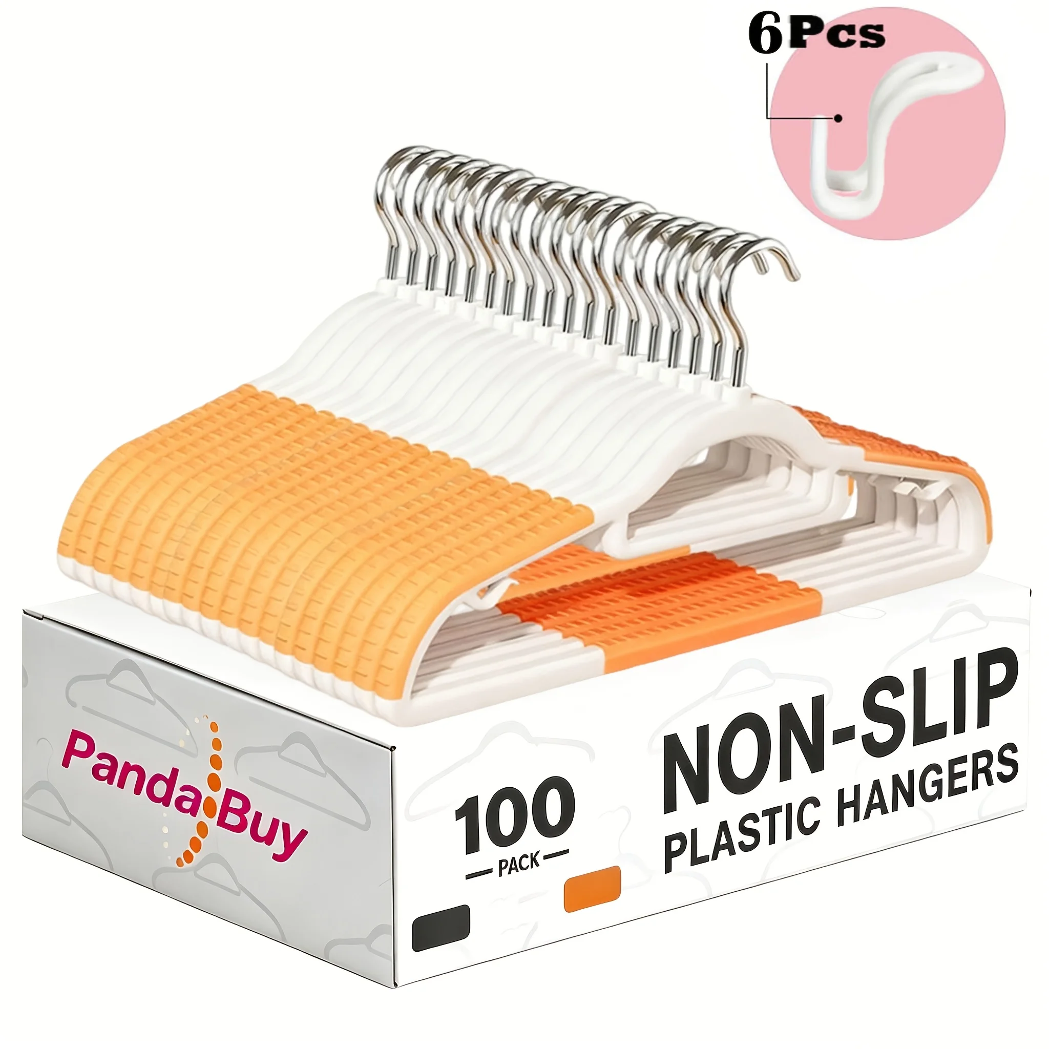 20/50/100 Pack Combo Heavy Duty Non-Slip No-Mark Plastic Clothes Hangers, Anti-Crack Anti-Bend Clothing Racks, Multi-Functional Indoor Storage & Laundry Drying Organizer for Large Family