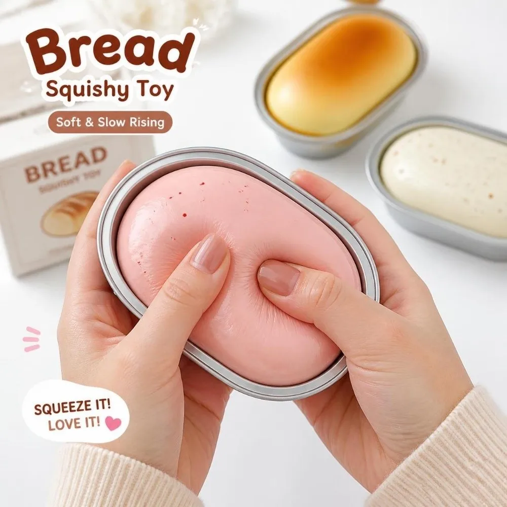 Simulated Steamed Egg Cake Fidget Toy Slow Rising Hand Relax Bread Squishy Toy Sticky Pinch Sensory Fidget Ball Kids Adults