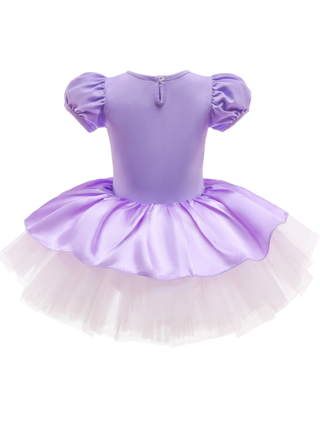 Girls Comfort Lined Dance Skirt Sweet Fluffy Ballet Tutu All-In-One Gymnastics Ballet Practice Dress Performance Costume Hallowe