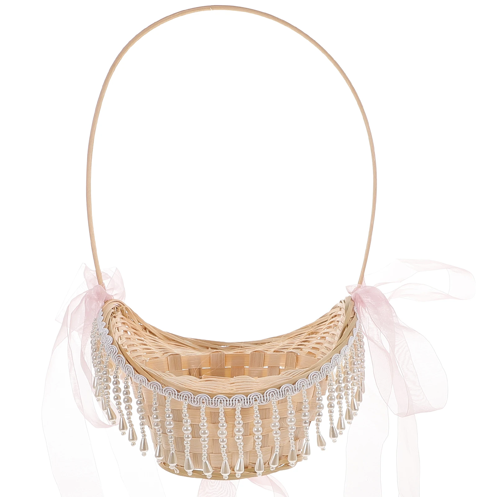 

Ancient Style Basket H for Wedding Flower Basket Birthday Woven Baskets Storage Small Picnic Blanket